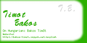 timot bakos business card